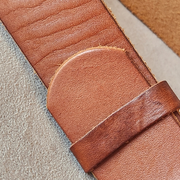 Urban Outfitters belt women's M cognac brown leather double ring buckle casual - Picture 4 of 12
